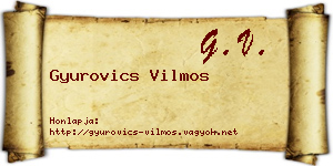 Gyurovics Vilmos névjegykártya